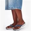 CLARKS WOMENS FLAT SLIP ON SANDAL - NAVY